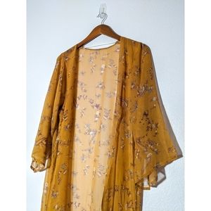 Lucky Brand | Floral Kimono Duster - Marigold, One Size
